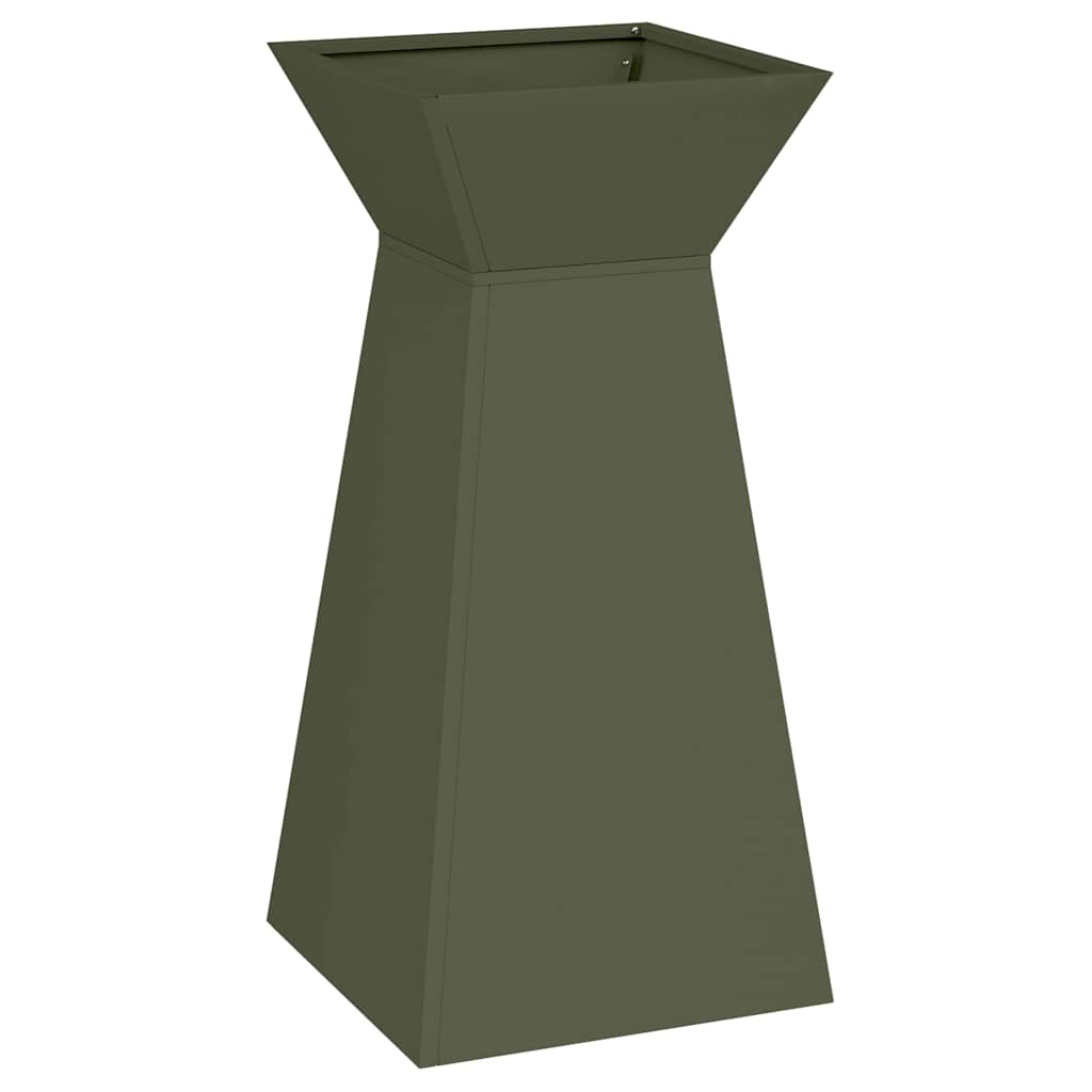 Säulen Pflanzer 2 pcs Olivgrün 35 x 35 x 73 cm Stahl