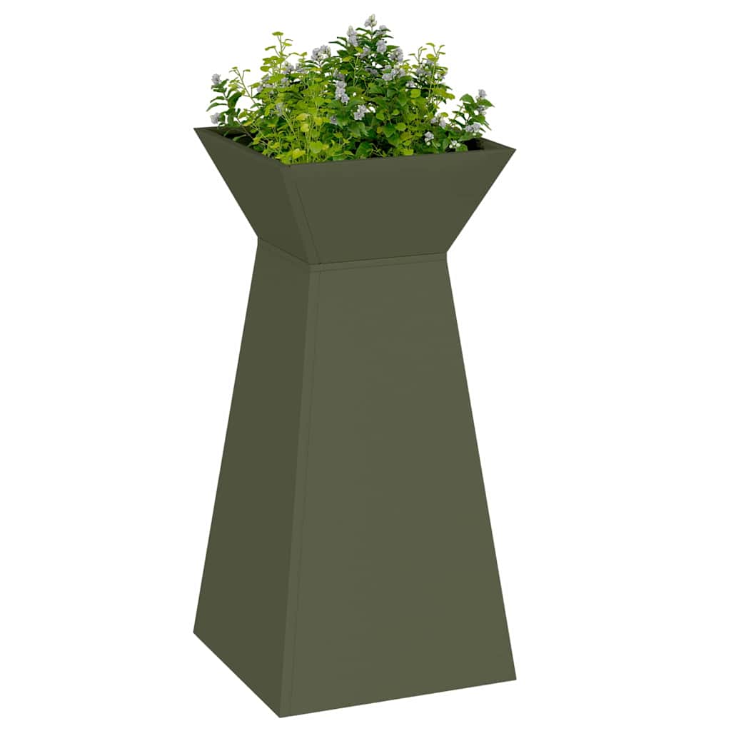 Säulen Pflanzer 2 pcs Olivgrün 35 x 35 x 73 cm Stahl