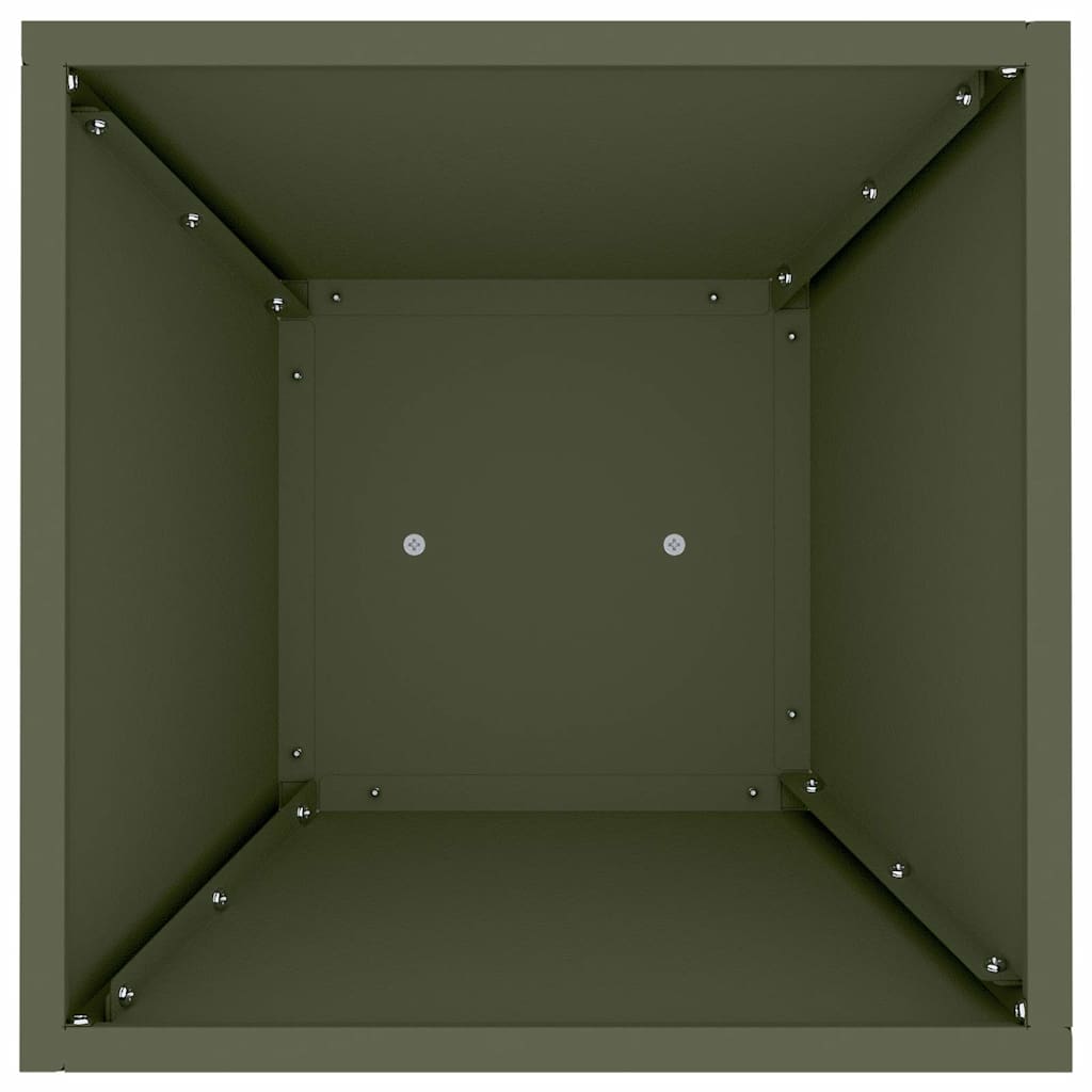 Säulen Pflanzer 2 pcs Olivgrün 35 x 35 x 73 cm Stahl