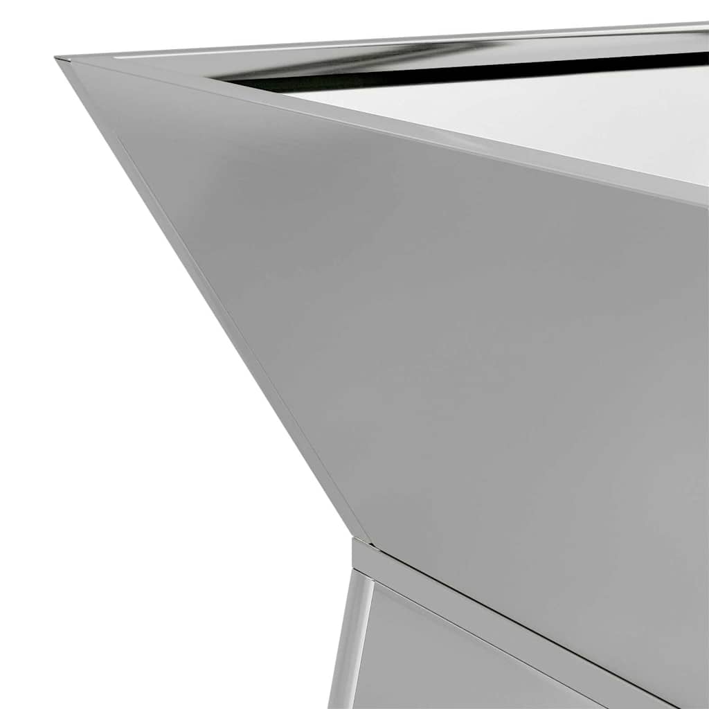 Säulen Pflanzer Silber 35 x 35 x 73 cm Stahl