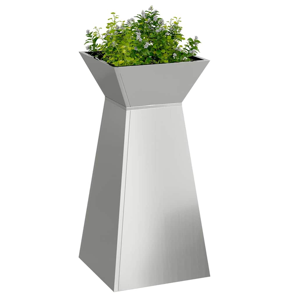 Säulen Pflanzer Silber 35 x 35 x 73 cm Stahl