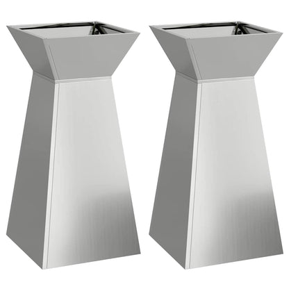 Säulen Pflanzer 2 pcs Silber 35 x 35 x 73 cm Stahl