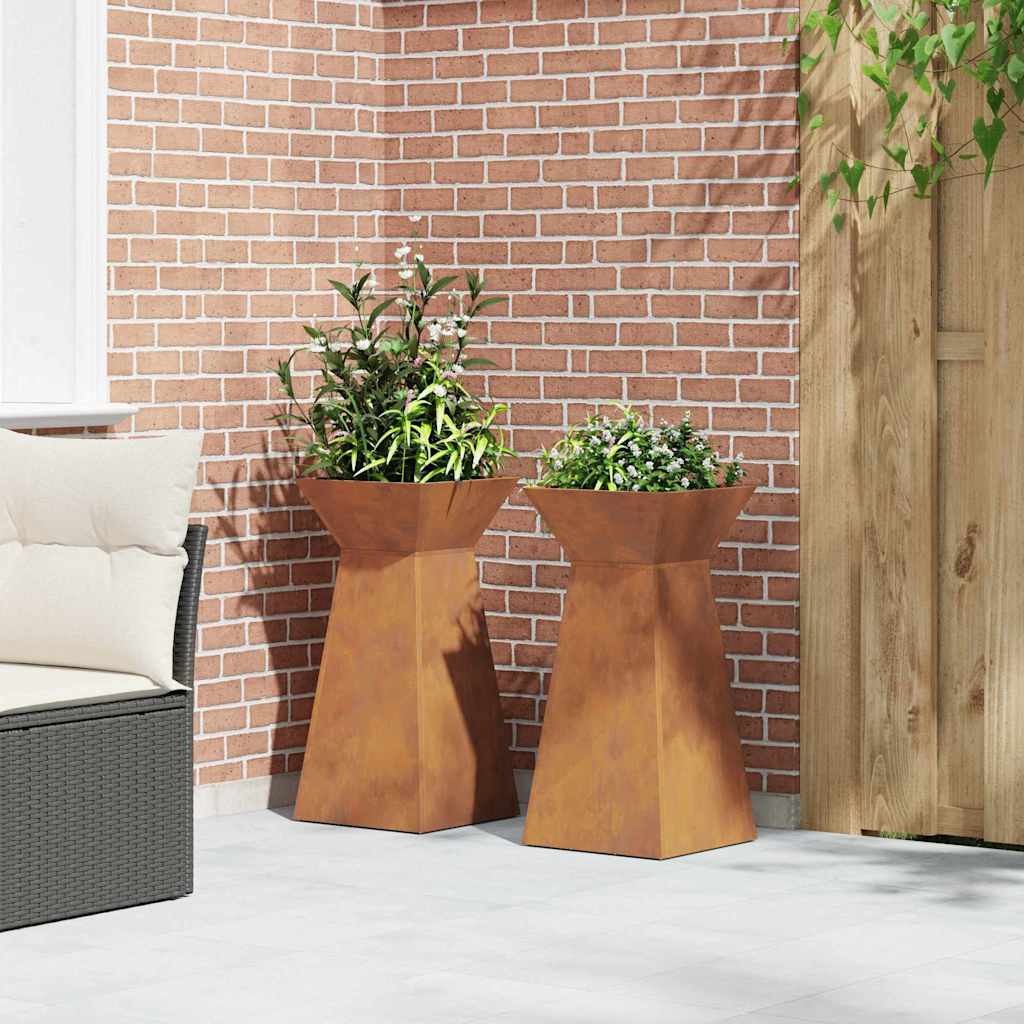 Säulen Pflanzer 2 pcs Silber 35 x 35 x 73 cm Stahl