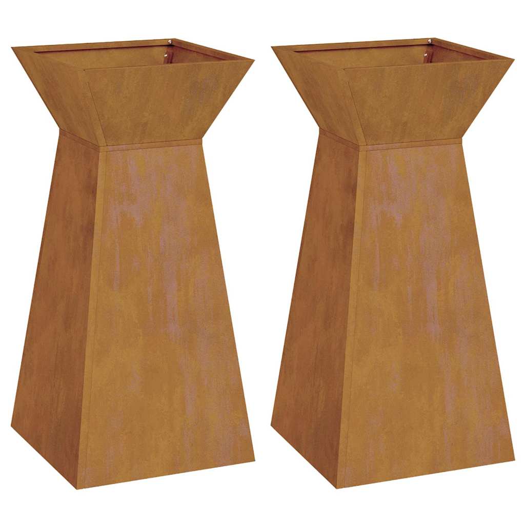 Säulen Pflanzer 2 pcs Silber 35 x 35 x 73 cm Stahl