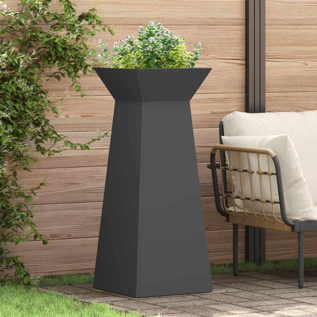 Säulen Pflanzer Schwarz 40 x 40 x 100 cm Stahl