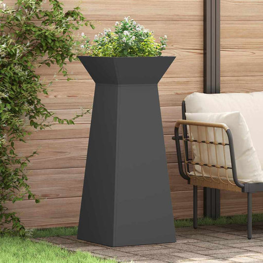 Säulen Pflanzer 2 pcs Schwarz 40 x 40 x 100 cm Stahl