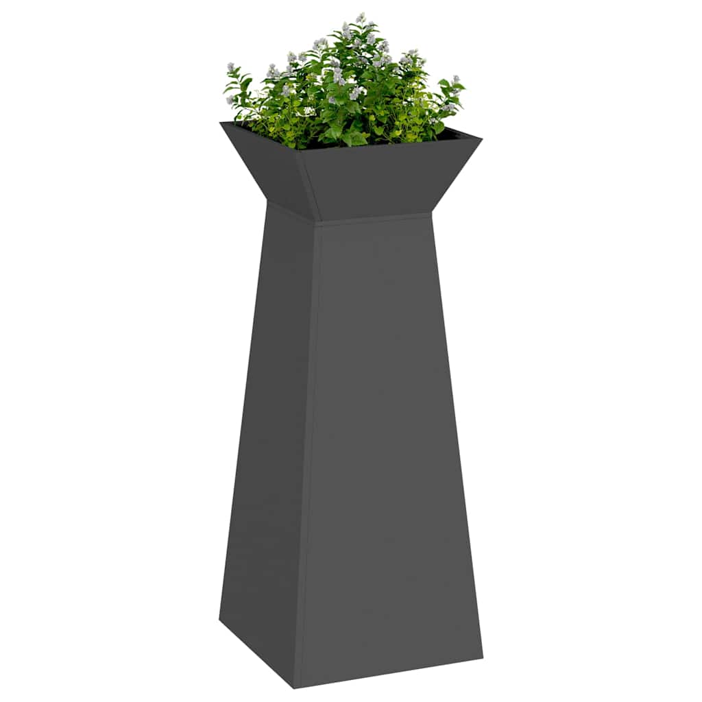Säulen Pflanzer 2 pcs Schwarz 40 x 40 x 100 cm Stahl