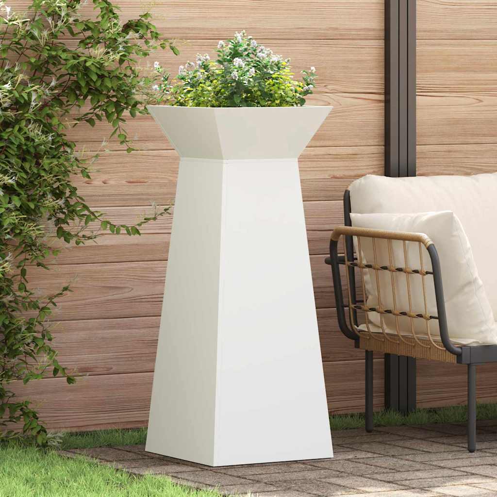 Säulen Pflanzer 2 pcs Weiß 40 x 40 x 100 cm Stahl