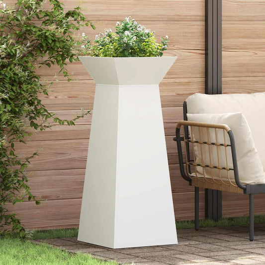 Säulen Pflanzer 2 pcs Weiß 40 x 40 x 100 cm Stahl
