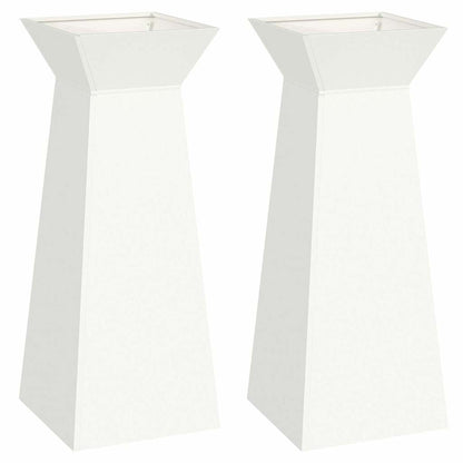 Säulen Pflanzer 2 pcs Weiß 40 x 40 x 100 cm Stahl
