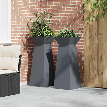 Säulen Pflanzer 2 pcs Anthrazit 40 x 40 x 100 cm Stahl