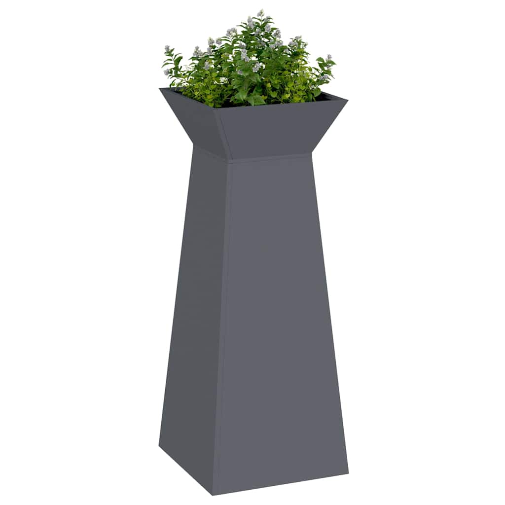 Säulen Pflanzer 2 pcs Anthrazit 40 x 40 x 100 cm Stahl