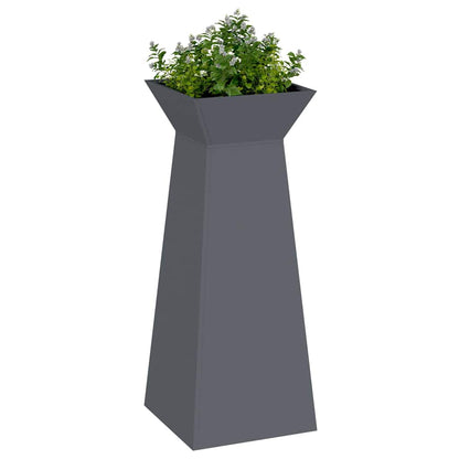 Säulen Pflanzer 2 pcs Anthrazit 40 x 40 x 100 cm Stahl