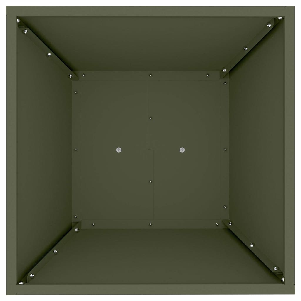 Säulen Pflanzer Olivgrün 40 x 40 x 100 cm Stahl