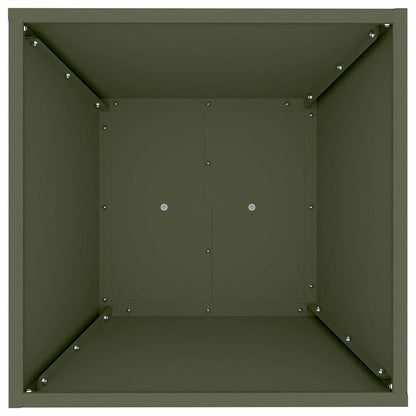 Säulen Pflanzer Olivgrün 40 x 40 x 100 cm Stahl
