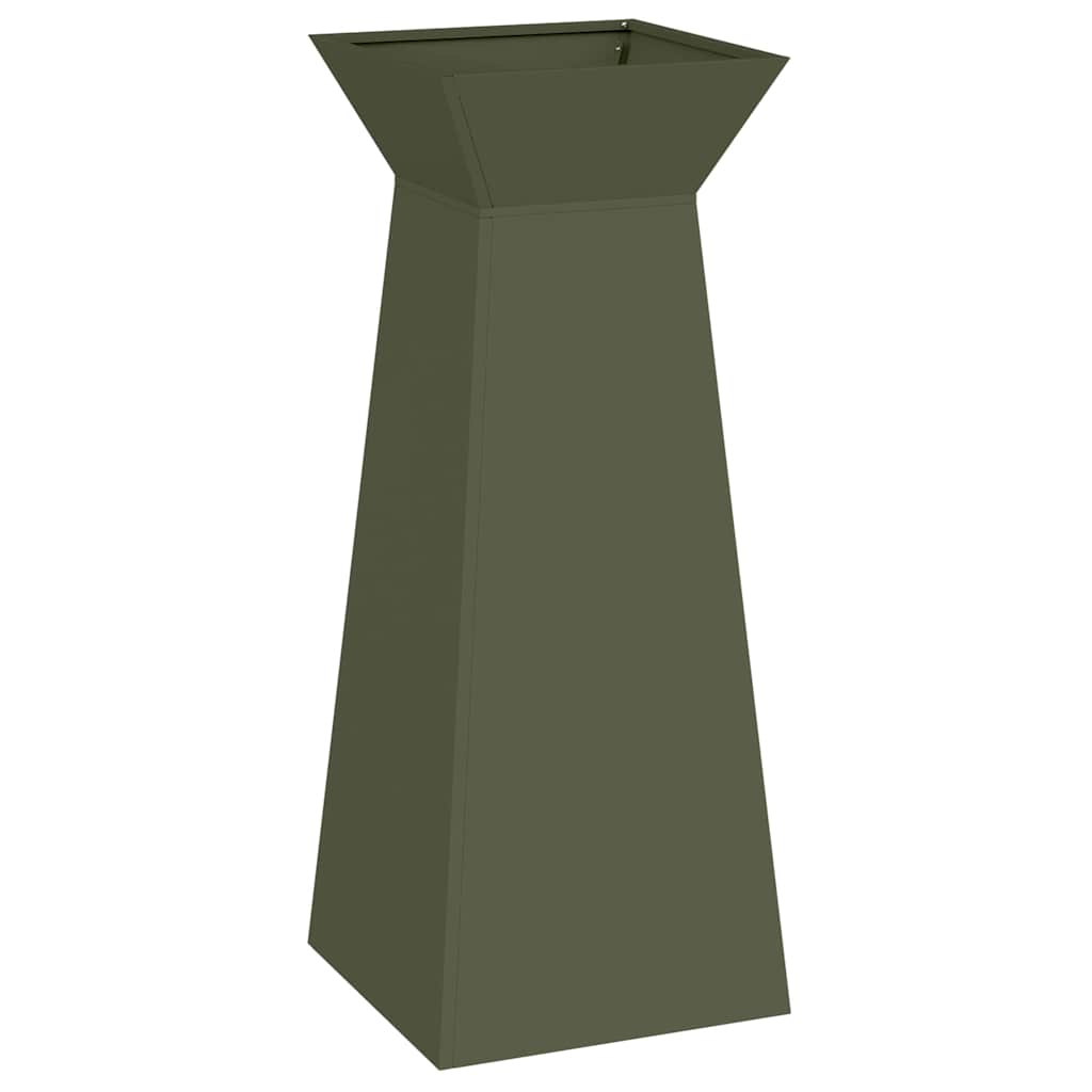 Säulen Pflanzer 2 pcs Olivgrün 40 x 40 x 100 cm Stahl