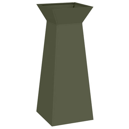 Säulen Pflanzer 2 pcs Olivgrün 40 x 40 x 100 cm Stahl