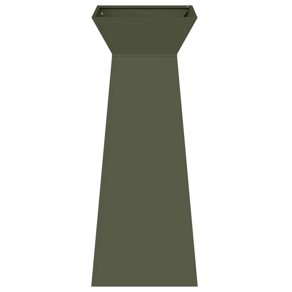 Säulen Pflanzer 2 pcs Olivgrün 40 x 40 x 100 cm Stahl