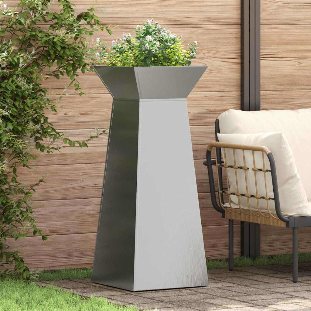 Säulen Pflanzer 2 pcs Silber 40 x 40 x 100 cm Stahl