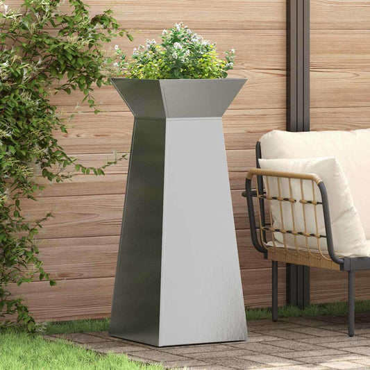 Säulen Pflanzer 2 pcs Silber 40 x 40 x 100 cm Stahl