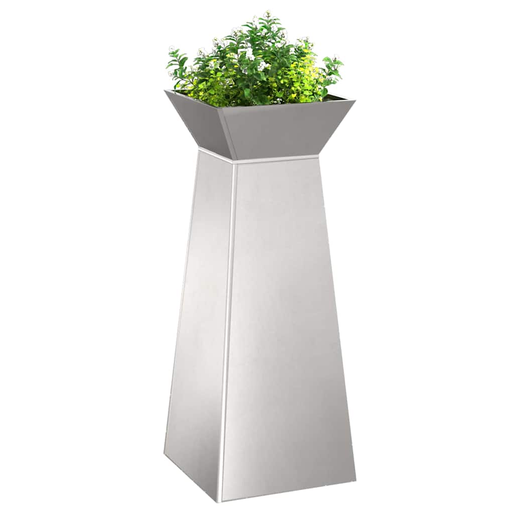 Säulen Pflanzer 2 pcs Silber 40 x 40 x 100 cm Stahl