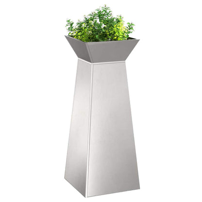 Säulen Pflanzer 2 pcs Silber 40 x 40 x 100 cm Stahl