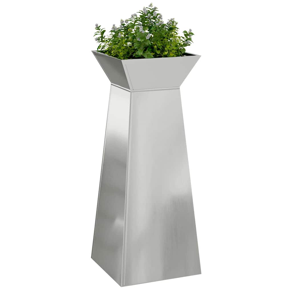 Säulen Pflanzer Silber 40 x 40 x 100 cm Stahl