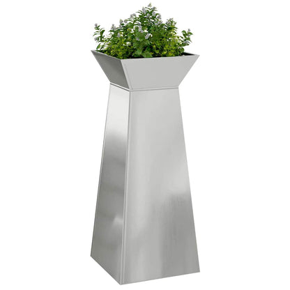 Säulen Pflanzer Silber 40 x 40 x 100 cm Stahl
