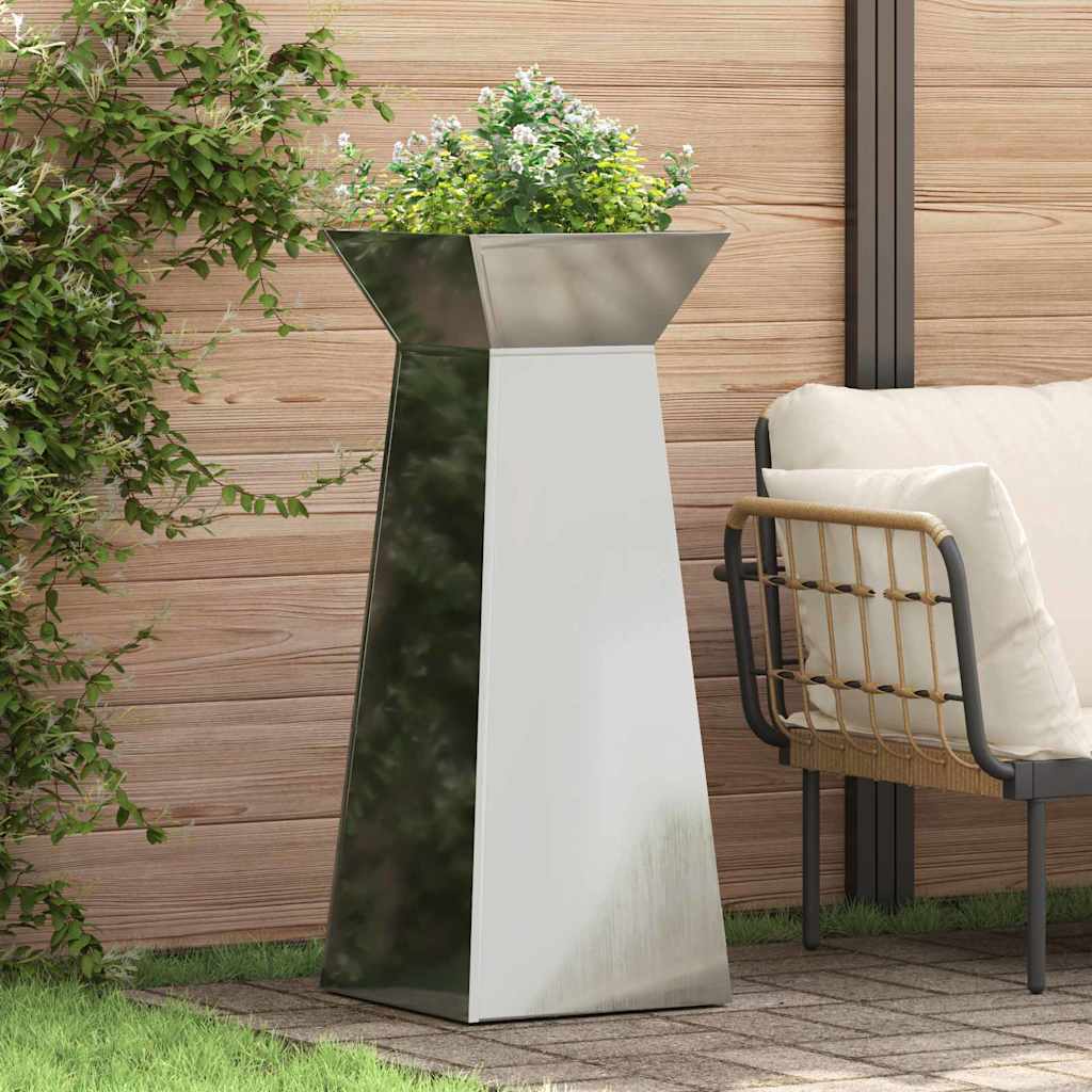 Säulen Pflanzer 2 pcs Silber 40 x 40 x 100 cm Stahl