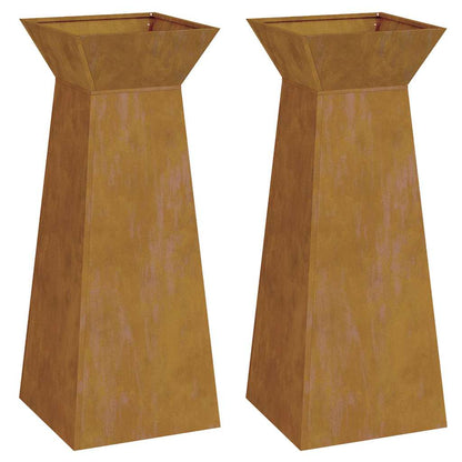 Säulen Pflanzer 2 pcs Silber 40 x 40 x 100 cm Stahl