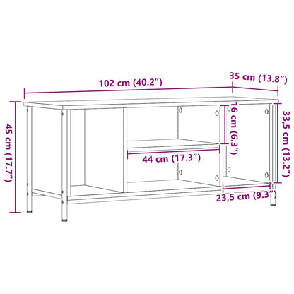 TV-Lowboard Eiche handwerklich 102 x 35 x 45 cm Holzwerkstoff