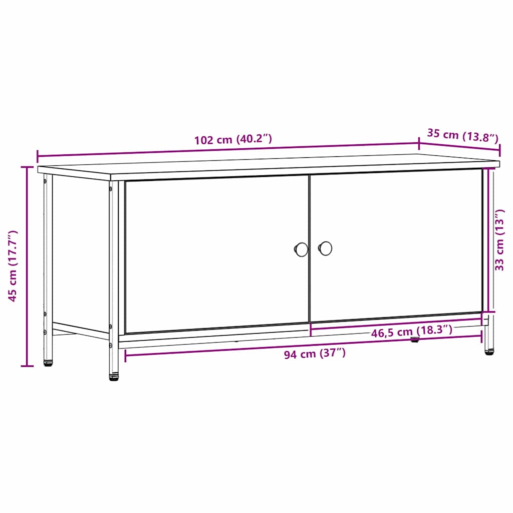 TV-Schrank Altholz 100 x 35 x 45 cm Holzwerkstoff