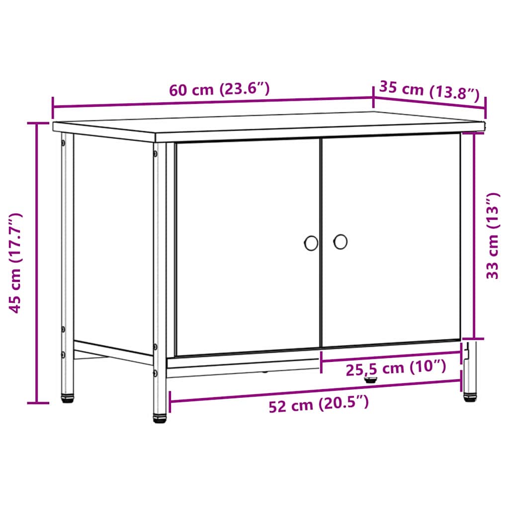 TV-Schrank Schwarze Eiche 60 x 35 x 45 cm Holzwerkstoff