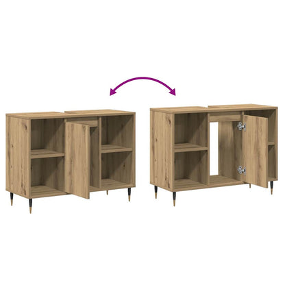 Badezimmerschrank Artisan-Eiche 80 x 33 x 60 cm Holzwerkstoff