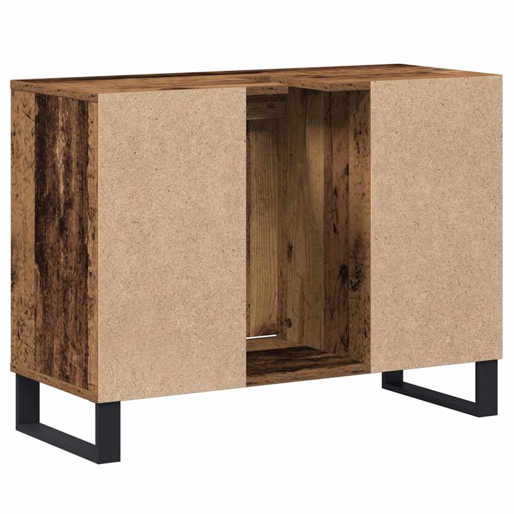 Badezimmerschrank mit Tür Altholz 80 x 33 x 60 cm Holzwerkstoff