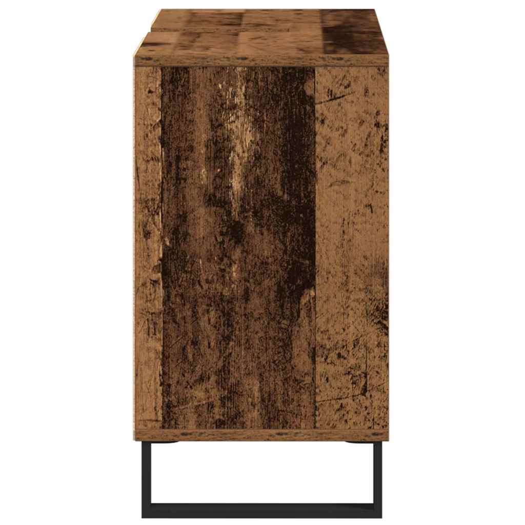 Badezimmerschrank mit Tür Altholz 80 x 33 x 60 cm Holzwerkstoff