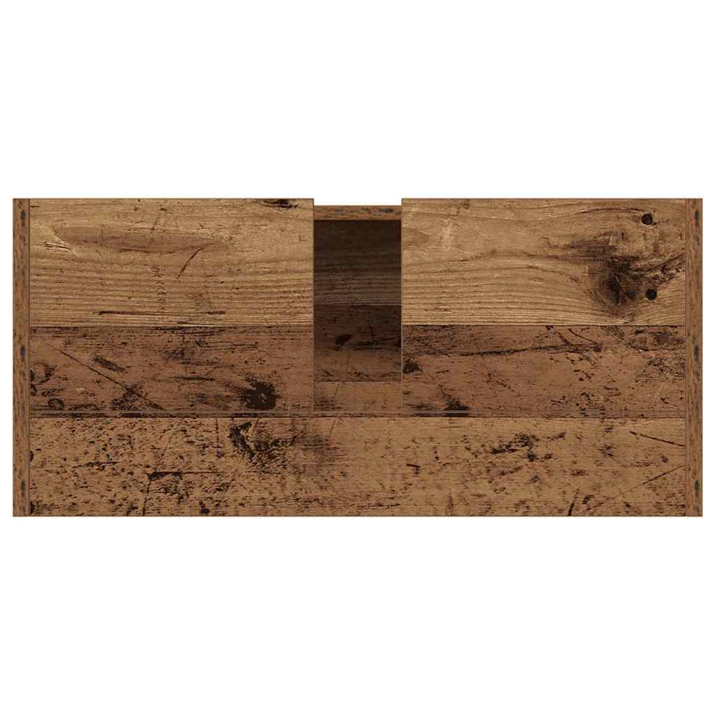 Badezimmerschrank mit Tür Altholz 80 x 33 x 60 cm Holzwerkstoff
