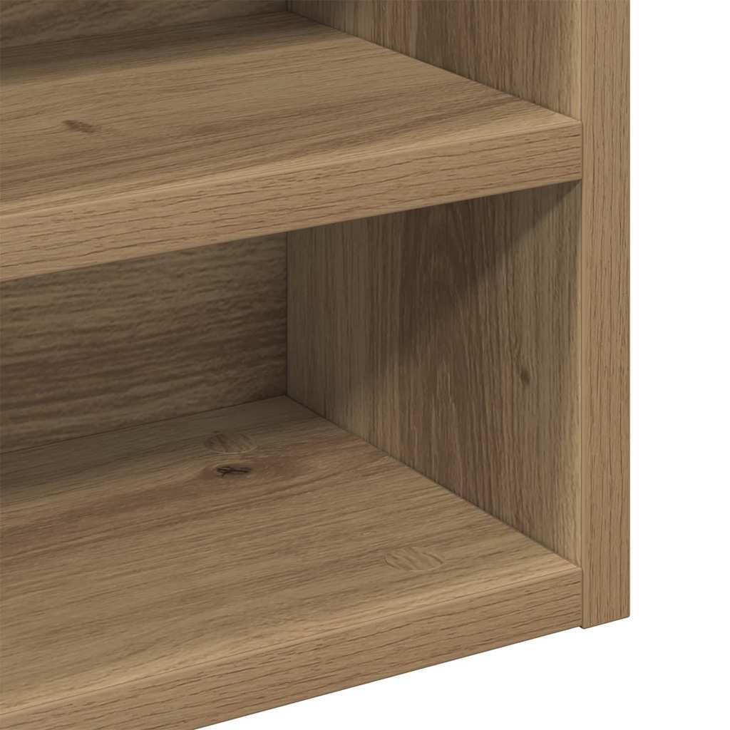 Vitrinenschrank mit Regal Eiche handwerklich 100 x 15 x 58 cm