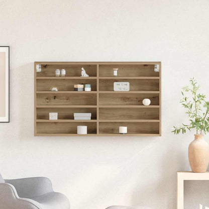 Vitrinenschrank mit Regal Eiche handwerklich 100 x 15 x 58 cm