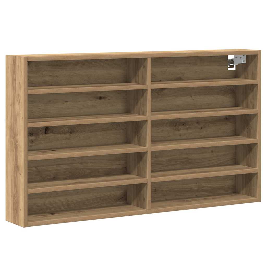 Vitrinenschrank mit Regal Eiche handwerklich 100 x 15 x 58 cm