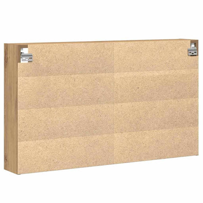 Vitrinenschrank mit Regal Eiche handwerklich 100 x 15 x 58 cm