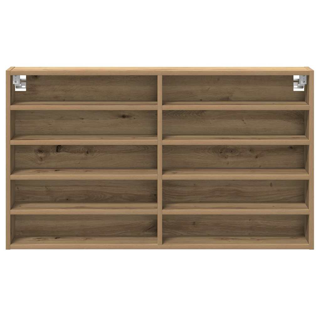 Vitrinenschrank mit Regal Eiche handwerklich 100 x 15 x 58 cm