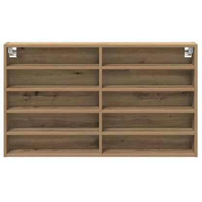 Vitrinenschrank mit Regal Eiche handwerklich 100 x 15 x 58 cm