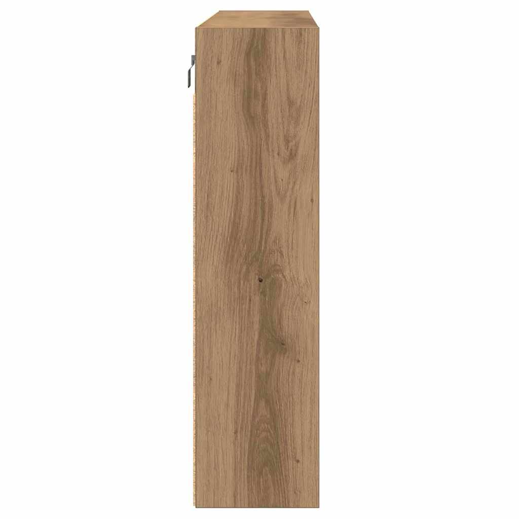 Vitrinenschrank mit Regal Eiche handwerklich 100 x 15 x 58 cm