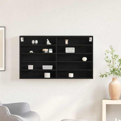 Vitrinenschrank Schwarze Eiche 100 x 15 x 58 cm Holzwerkstoff
