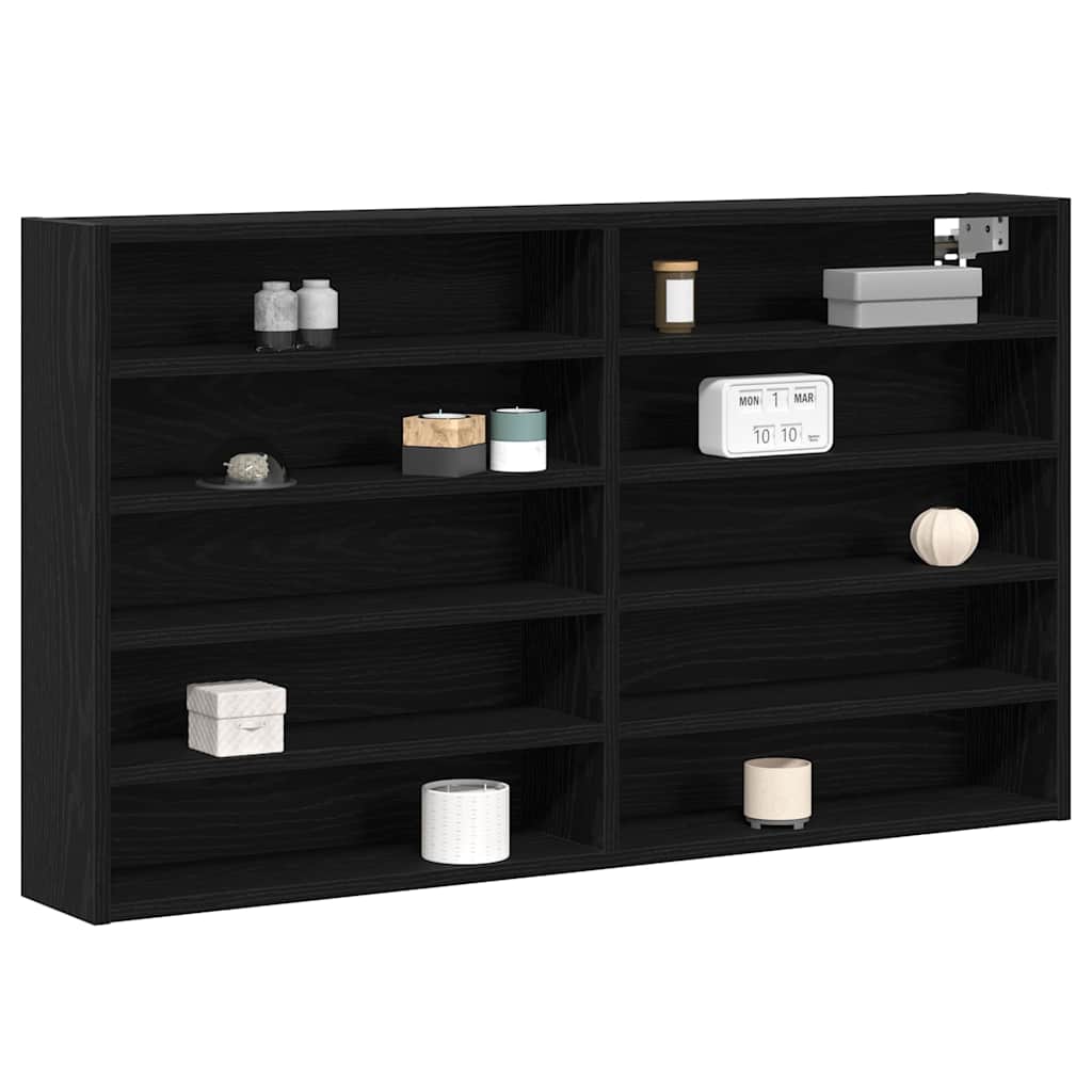 Vitrinenschrank Schwarze Eiche 100 x 15 x 58 cm Holzwerkstoff
