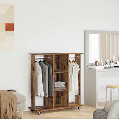 Kleiderschrank mit Rad Altholz 102 x 38 x 110 cm Holzwerkstoff