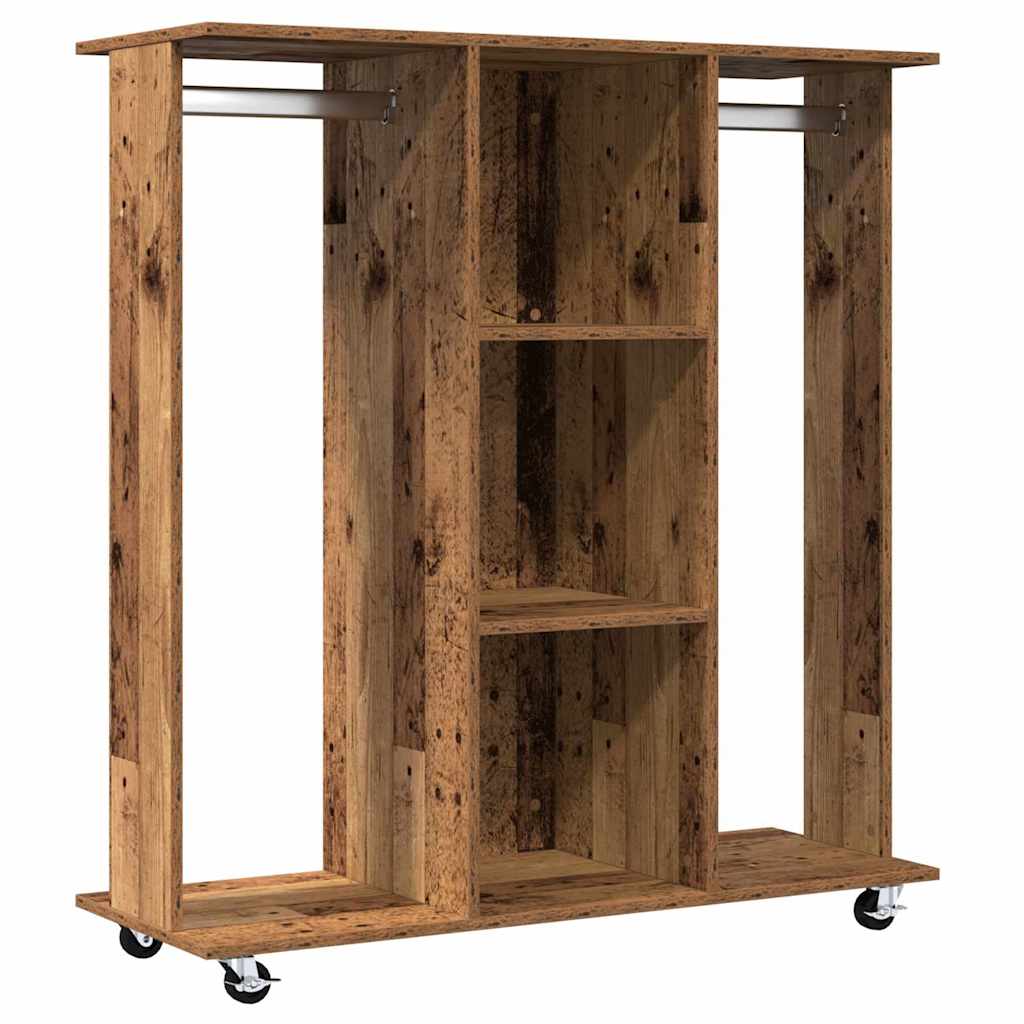 Kleiderschrank mit Rad Altholz 102 x 38 x 110 cm Holzwerkstoff