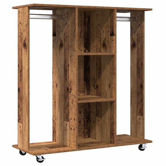 Kleiderschrank mit Rad Altholz 102 x 38 x 110 cm Holzwerkstoff