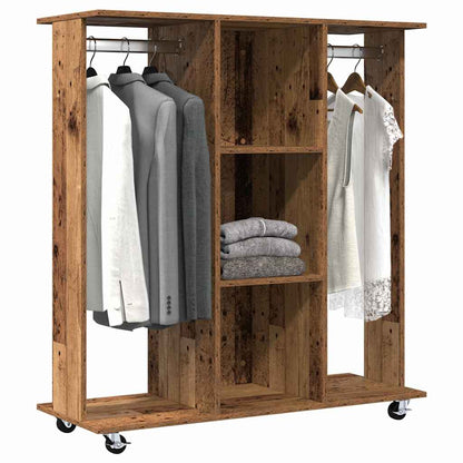 Kleiderschrank mit Rad Altholz 102 x 38 x 110 cm Holzwerkstoff